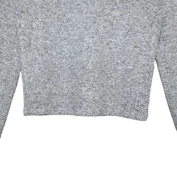 New ZARA Boxy Fitted Crop Sweater Small Heather Gray Long Sleeve Crew Neck - Picture 5 of 6